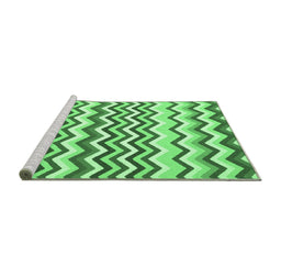 Sideview of Machine Washable Abstract Emerald Green Contemporary Area Rugs, wshcon2429emgrn