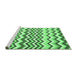 Sideview of Machine Washable Abstract Emerald Green Contemporary Area Rugs, wshcon2429emgrn