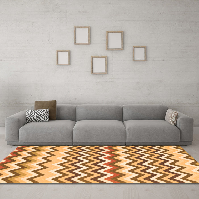 Machine Washable Abstract Orange Contemporary Area Rugs in a Living Room, wshcon2429org