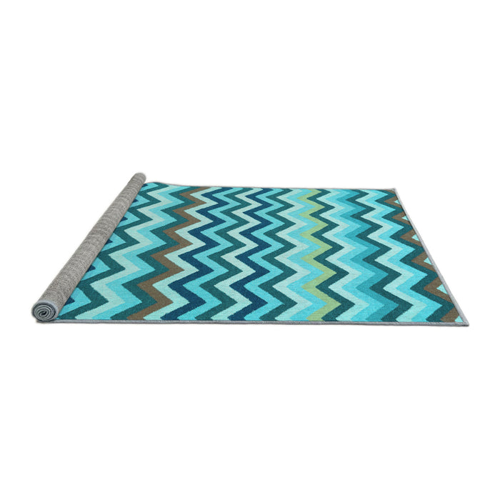 Sideview of Machine Washable Abstract Light Blue Contemporary Rug, wshcon2429lblu
