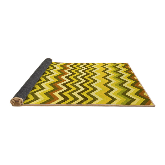 Sideview of Abstract Yellow Contemporary Rug, con2429yw