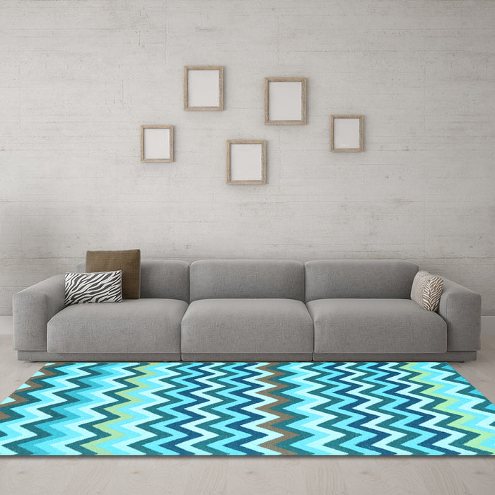 Machine Washable Abstract Light Blue Contemporary Rug in a Living Room, wshcon2429lblu