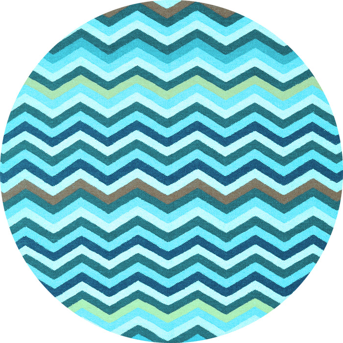 Round Abstract Light Blue Contemporary Rug, con2429lblu