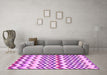 Machine Washable Abstract Pink Contemporary Rug in a Living Room, wshcon2429pnk