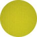 Round Machine Washable Abstract Yellow Contemporary Rug, wshcon242yw