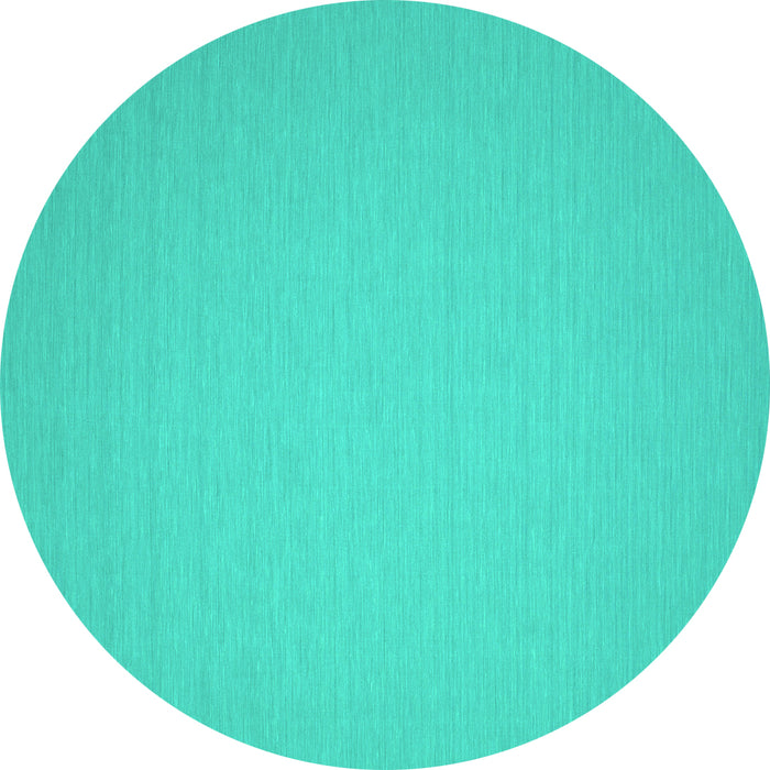 Round Machine Washable Abstract Turquoise Contemporary Area Rugs, wshcon242turq