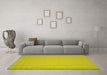 Machine Washable Abstract Yellow Contemporary Rug in a Living Room, wshcon242yw