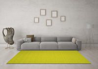 Machine Washable Abstract Yellow Contemporary Rug, wshcon242yw