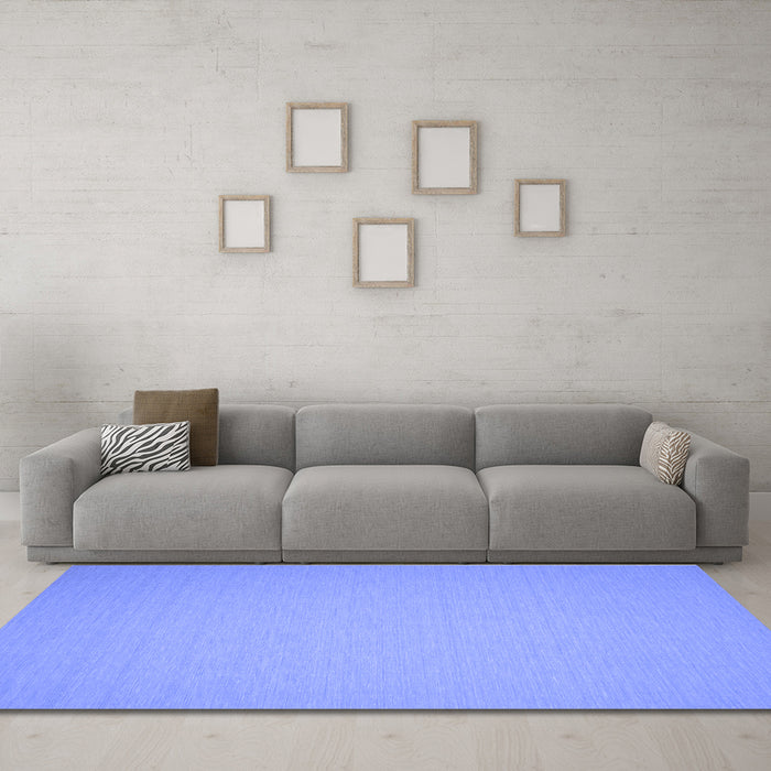 Machine Washable Abstract Blue Contemporary Rug in a Living Room, wshcon242blu