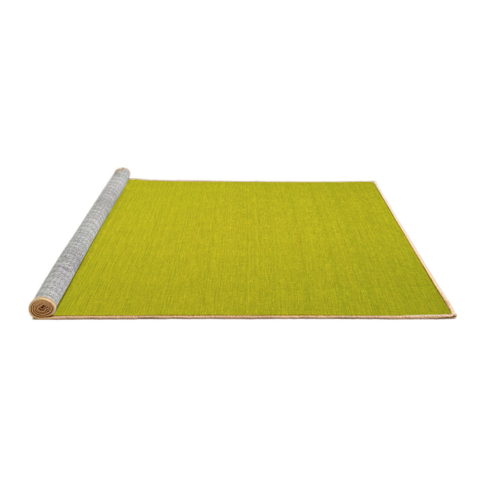 Sideview of Machine Washable Abstract Yellow Contemporary Rug, wshcon242yw