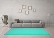 Machine Washable Abstract Turquoise Contemporary Area Rugs in a Living Room,, wshcon242turq