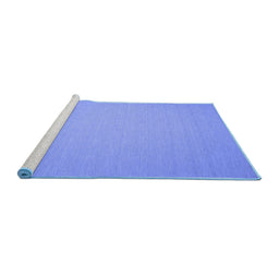 Sideview of Machine Washable Abstract Blue Contemporary Rug, wshcon242blu