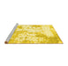 Sideview of Machine Washable Abstract Yellow Contemporary Rug, wshcon2430yw