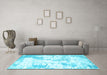 Machine Washable Abstract Light Blue Contemporary Rug in a Living Room, wshcon2430lblu