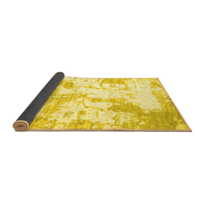 Sideview of Abstract Yellow Contemporary Rug, con2430yw