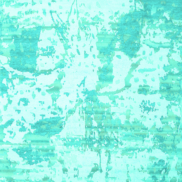 Machine Washable Abstract Turquoise Contemporary Area Rugs, wshcon2430turq
