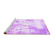 Sideview of Machine Washable Abstract Purple Contemporary Area Rugs, wshcon2430pur