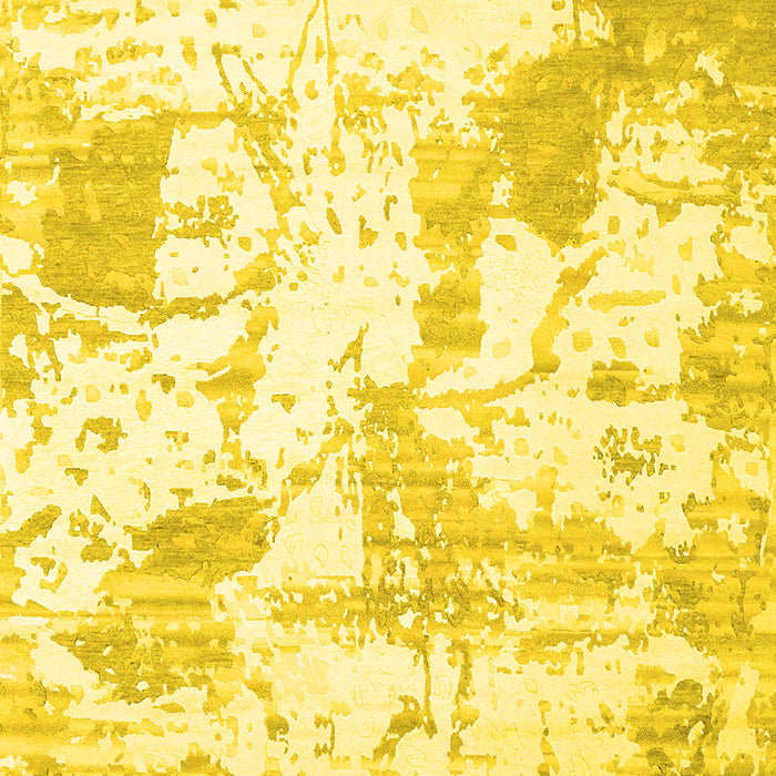 Machine Washable Abstract Yellow Contemporary Rug, wshcon2430yw