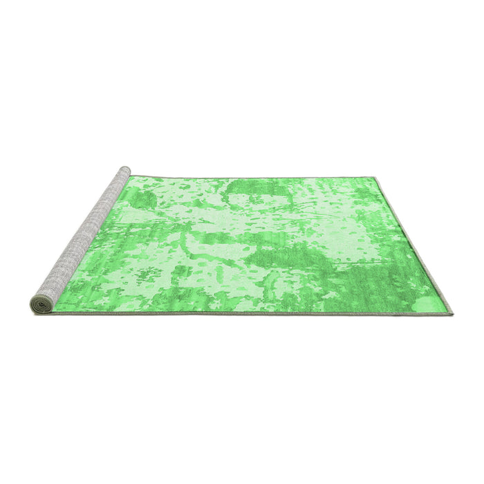 Sideview of Machine Washable Abstract Emerald Green Contemporary Area Rugs, wshcon2430emgrn