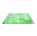 Sideview of Machine Washable Abstract Emerald Green Contemporary Area Rugs, wshcon2430emgrn