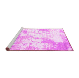 Sideview of Machine Washable Abstract Pink Contemporary Rug, wshcon2430pnk