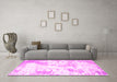Machine Washable Abstract Pink Contemporary Rug in a Living Room, wshcon2430pnk