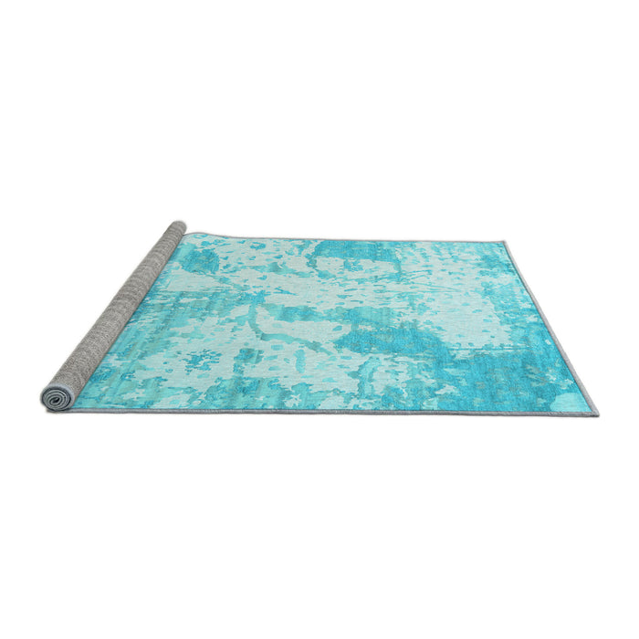 Sideview of Machine Washable Abstract Light Blue Contemporary Rug, wshcon2430lblu