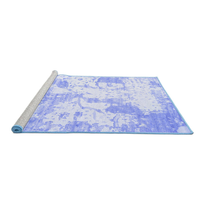 Sideview of Machine Washable Abstract Blue Contemporary Rug, wshcon2430blu