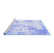 Sideview of Machine Washable Abstract Blue Contemporary Rug, wshcon2430blu