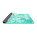 Sideview of Abstract Turquoise Contemporary Rug, con2430turq