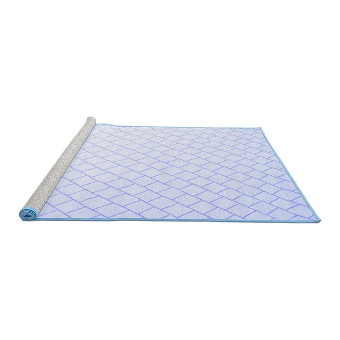 Sideview of Machine Washable Solid Blue Modern Rug, wshcon2431blu