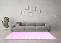 Machine Washable Solid Pink Modern Rug in a Living Room, wshcon2431pnk