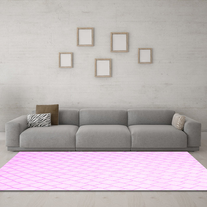 Machine Washable Solid Pink Modern Rug in a Living Room, wshcon2431pnk