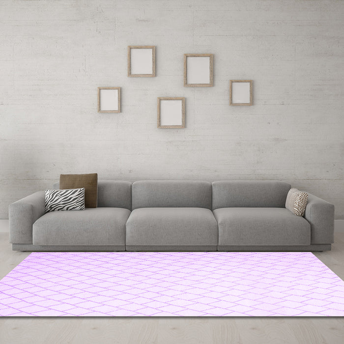 Machine Washable Solid Purple Modern Area Rugs in a Living Room, wshcon2431pur