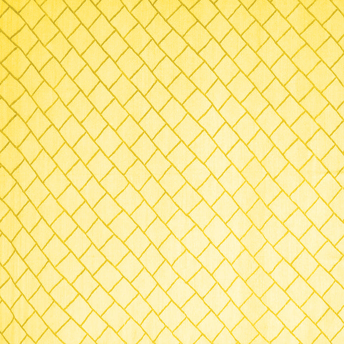 Square Machine Washable Solid Yellow Modern Rug, wshcon2431yw