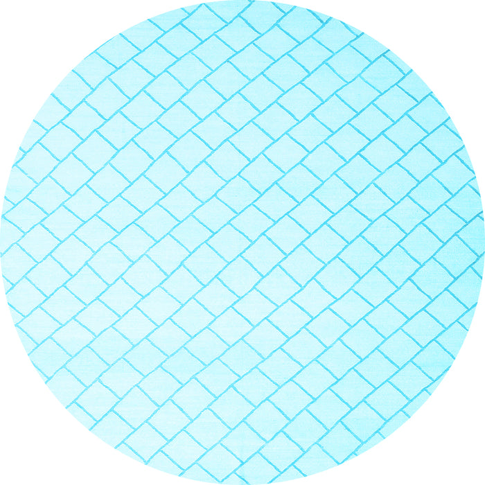 Round Machine Washable Solid Light Blue Modern Rug, wshcon2431lblu