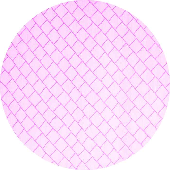 Round Solid Pink Modern Rug, con2431pnk