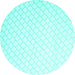 Round Solid Turquoise Modern Rug, con2431turq