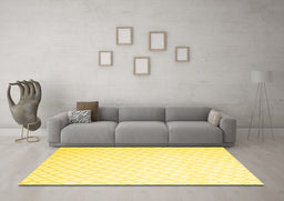 Machine Washable Solid Yellow Modern Rug in a Living Room, wshcon2431yw