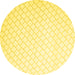 Round Solid Yellow Modern Rug, con2431yw