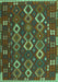 Machine Washable Oriental Turquoise Traditional Area Rugs, wshcon2432turq