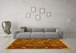 Machine Washable Oriental Yellow Traditional Rug in a Living Room, wshcon2432yw