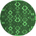 Round Oriental Emerald Green Traditional Rug, con2432emgrn