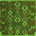 Round Machine Washable Oriental Green Traditional Area Rugs, wshcon2432grn