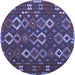 Round Oriental Blue Traditional Rug, con2432blu