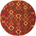 Square Oriental Orange Traditional Rug, con2432org