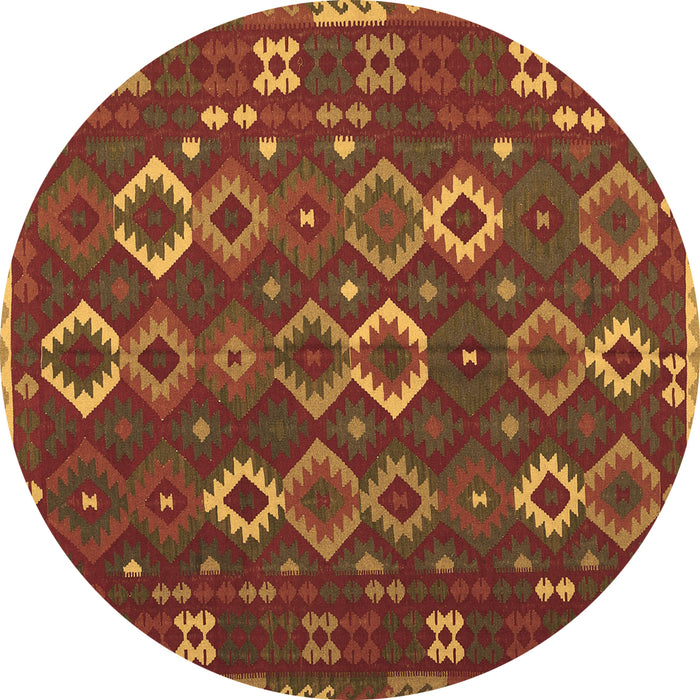 Round Oriental Brown Traditional Rug, con2432brn