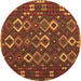 Round Oriental Brown Traditional Rug, con2432brn