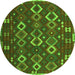 Square Oriental Green Traditional Rug, con2432grn