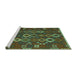 Sideview of Machine Washable Oriental Turquoise Traditional Area Rugs, wshcon2432turq